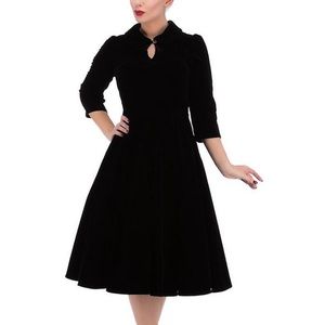 Hearts and Roses Black Velvet Tea Dress